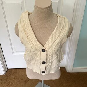 Free People Cream Knit Vest